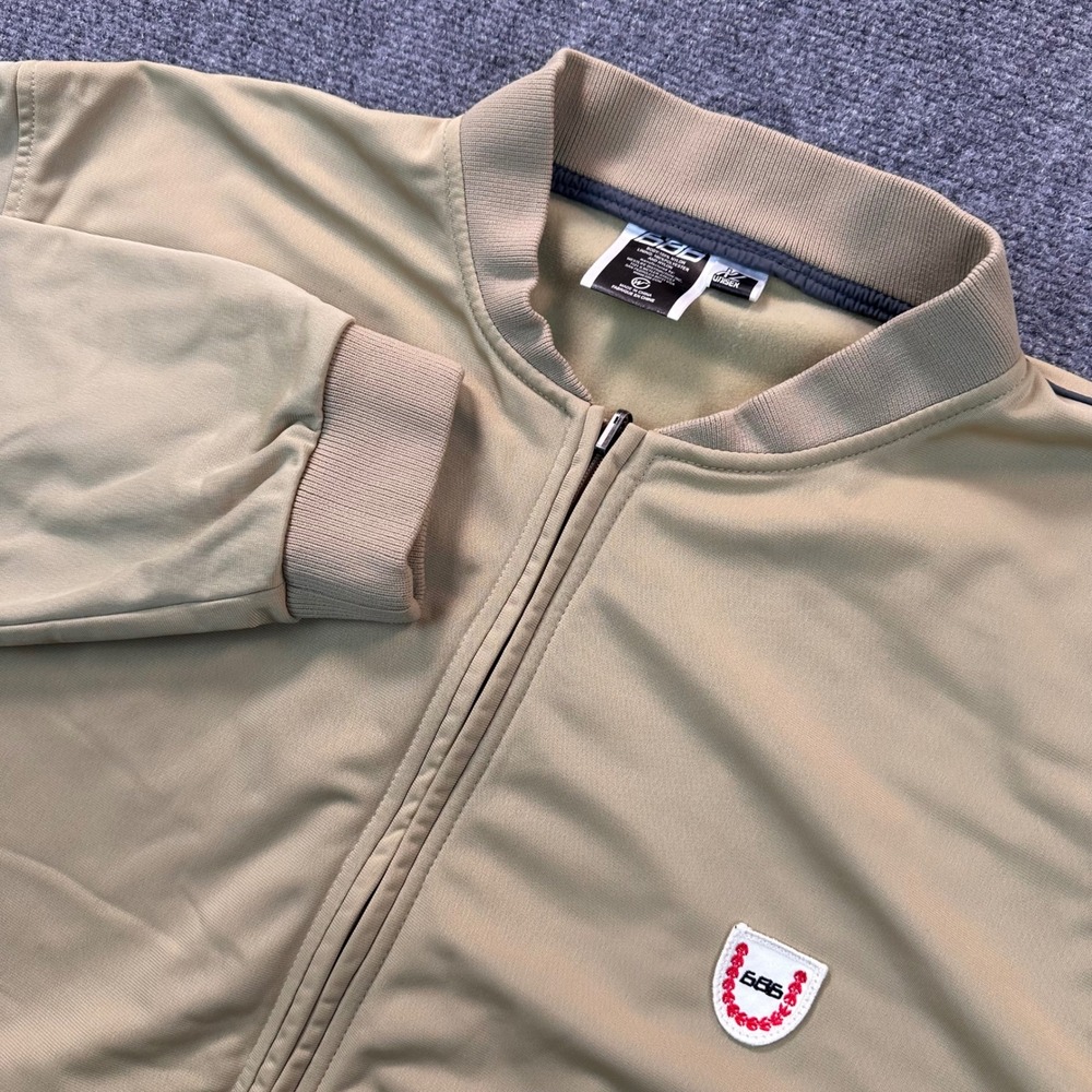 686 100% Nylon Graphic Bomber Jacket Coat Men's XL Beige Full Zip‎ Lightweight